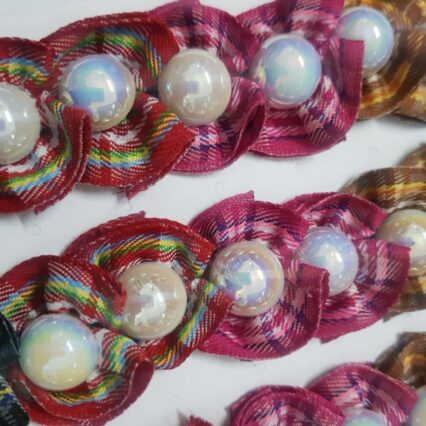 L3034 LAÇO  XADREZ C/ PEROLA - 30 UN