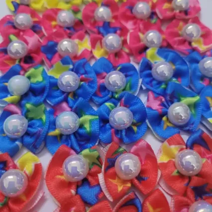 L12343 LACINHO ESTAMPA ESTRELA C/PEROLA - 50 UN