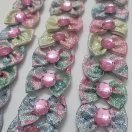 L10685 LAÇO LUREX C/CRISTAL ROSA- 30 UN