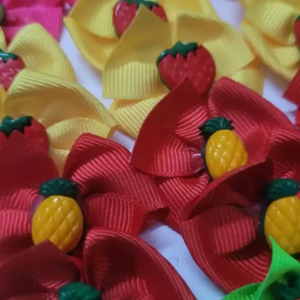 L10444 LAÇO FLASH GORG NEON FRUTINHAS - 30 UN