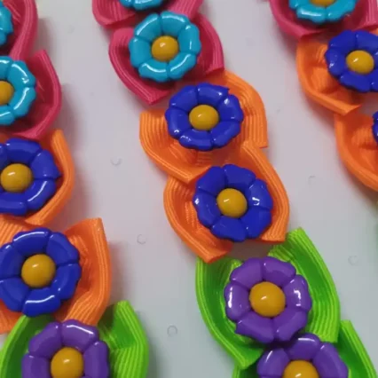 L106122 LAÇO GORG NEON C/BOTOES - 30 UN