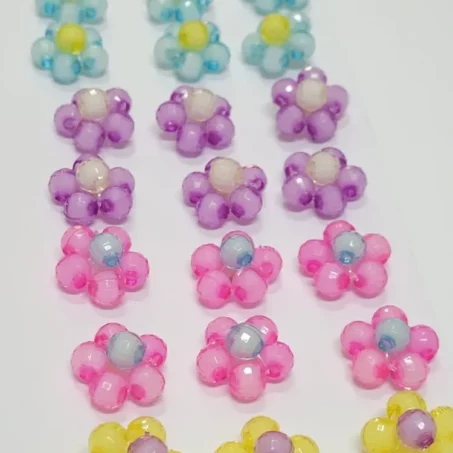 L08292 FLORZINHA DE PÉROLA ACRÍLICA C/LIGA - 30 UN