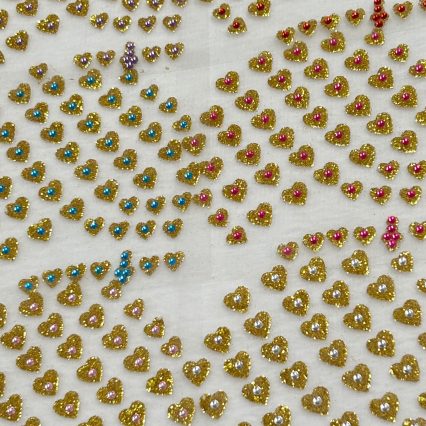 L195 PIERCING/ADESIVO CORAÇÃO 'DOURADO' - 2 CARTELAS