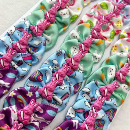 L720 LAÇO CETIM ESTAMPADO PÁSCOA C/COLEHO  MEIGO ROSA - 30 UN