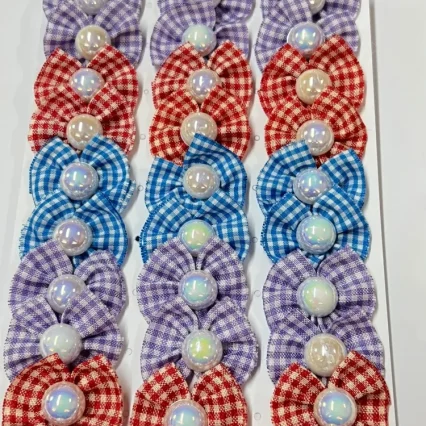 L3041 LAÇO XADREZ C/PEROLA - 30 UNID