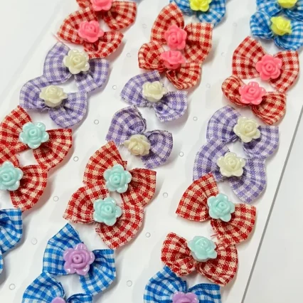 L3060 LAÇO XADREZ C/FLORZINHA - 30 UNID