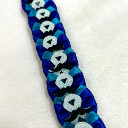 L44471 LAÇO DUBLO NOVEMBRO AZUL C/SIMBOLO CLARO- 10 UN