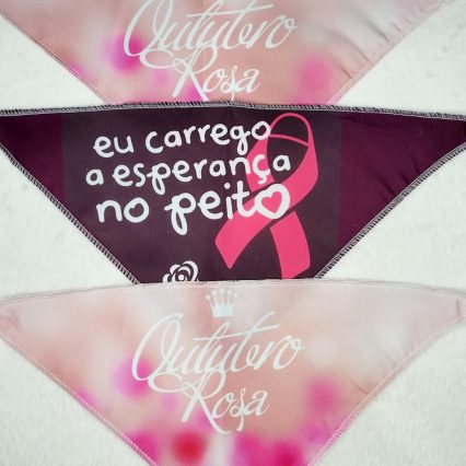 B44443 BANDANA OUTUBRO ROSA  - 10 UN