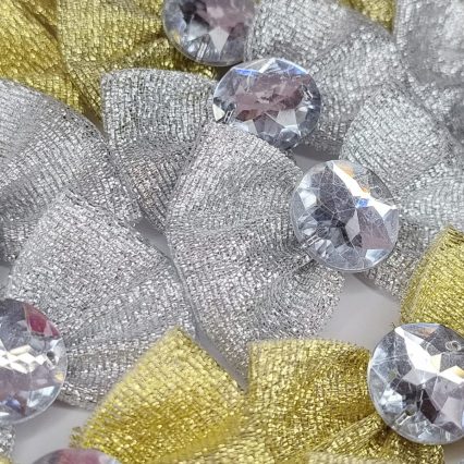 L5505 LAÇO LUREX PRATA E DOURADO - 30 UN