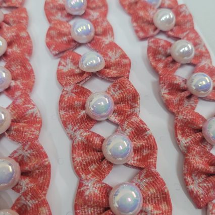 L106012 LAÇO LUREX VERM C/PEROLA - 30 UN