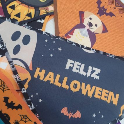 B703 BANDANA HALLOWEEN S/COSTURA - 10 UN