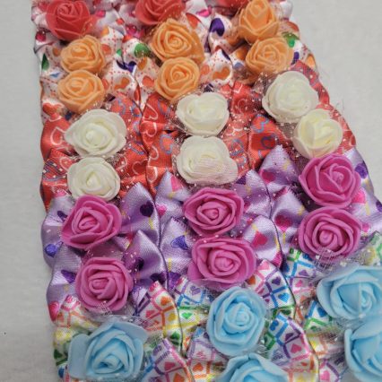 L11629 LAÇO ESTAMPADO LOVE C/FLOR E.V.A - 30 UN