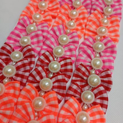 L11649 LAÇO XADREZ NEON C/PÉROLA DUPLA - 30 UN