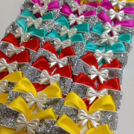 L10191 LAÇO C/FITA DUPLA PRATA - 30 UN