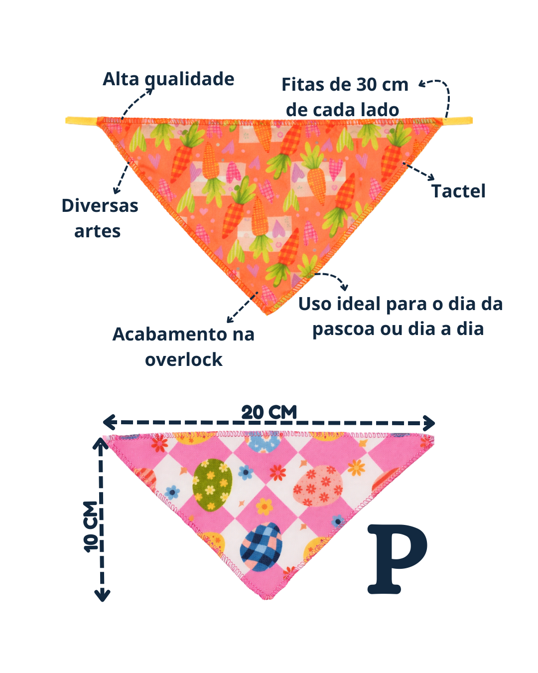B715 BANDANA PET ESTAMPAS PÁSCOA - 10 UN - Imagem 6