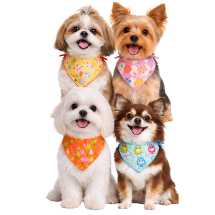 B715 BANDANA PET ESTAMPAS PÁSCOA - 10 UN